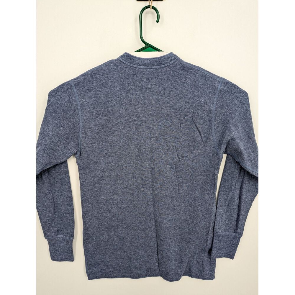 LL Bean River Drivers Henley Outer Layer Wool Blend Blue Shirt Men's Med, NICE - Picture 4 of 5